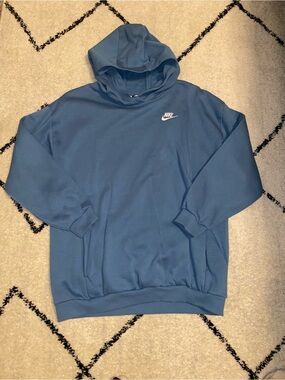 Nike kids  Slate Blue Pullover Hoodie with White Logo